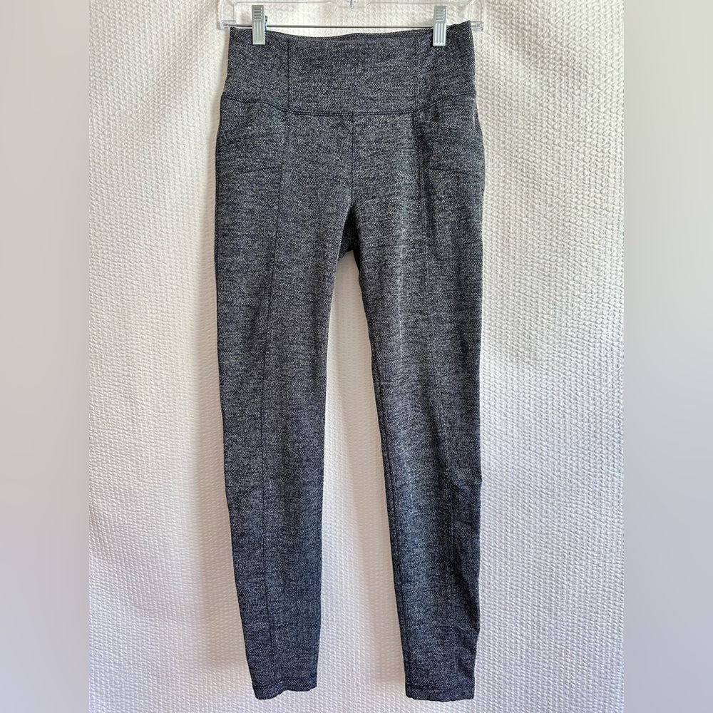 ATHLETA Metro Herringbone Leggings Gray Skinny Stretch Work Pants Size Small